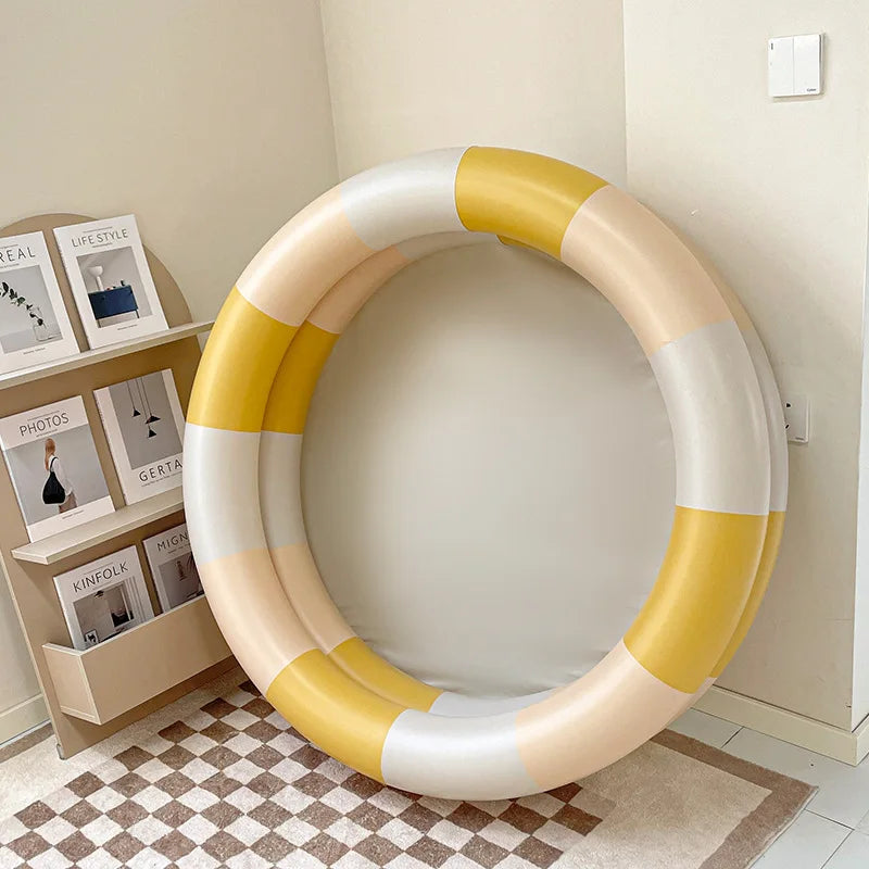 Wanmei Inflatable Swimming Pool Thickened Pvc Ins Danish Vintage Bear Print Ball Pit Home Indoor Outdoor Backyard Water Play