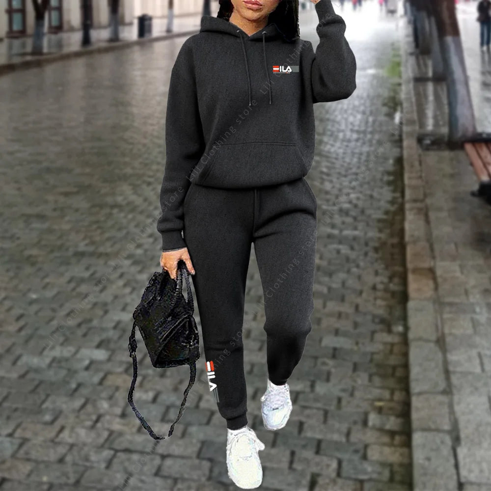 Ladies Tracksuit Two Piece Set Hoodies Pants Luxury Designer Fashion Streetwear Trend Sportswear Jogging Suit Women's Pants Sets