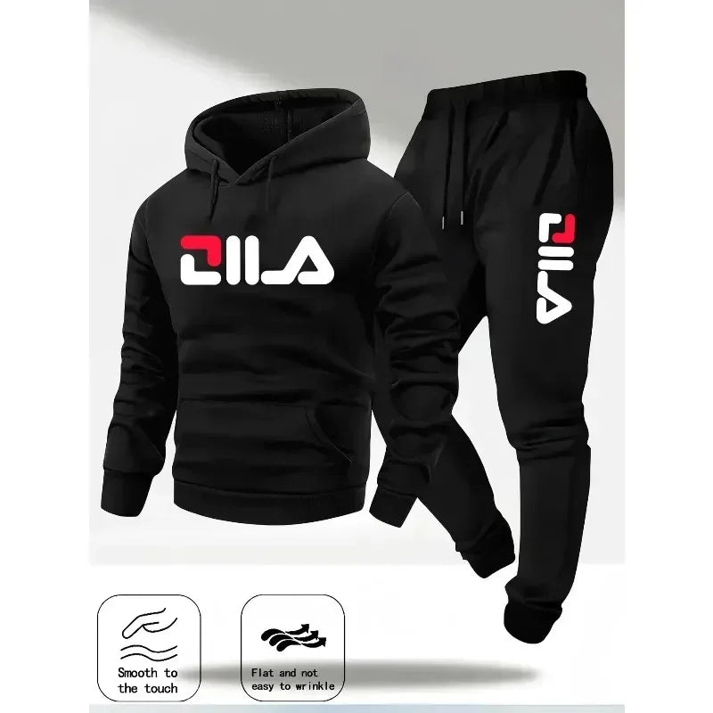 Spring and Autumn men's casual suit hooded sweatshirt and sweatpants 2-in-1 comfortable suit suitable for both men and women