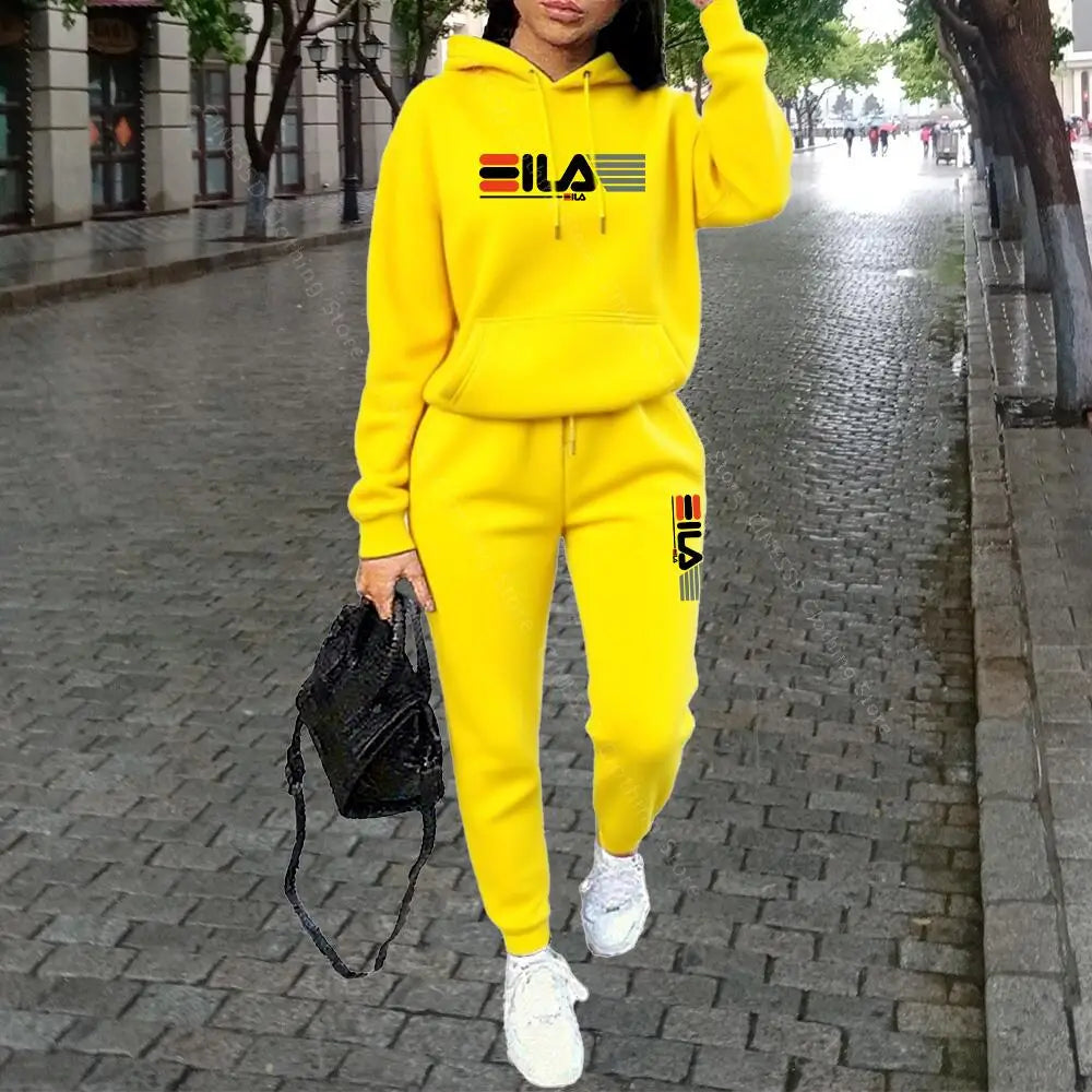 Womens Clothing Autumn Winter Hoodies Pants Fashion High Quality Aesthetic Luxury Brand Designer Streetwear Pants Sets for Women