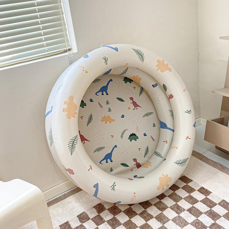 Wanmei Inflatable Swimming Pool Thickened Pvc Ins Danish Vintage Bear Print Ball Pit Home Indoor Outdoor Backyard Water Play