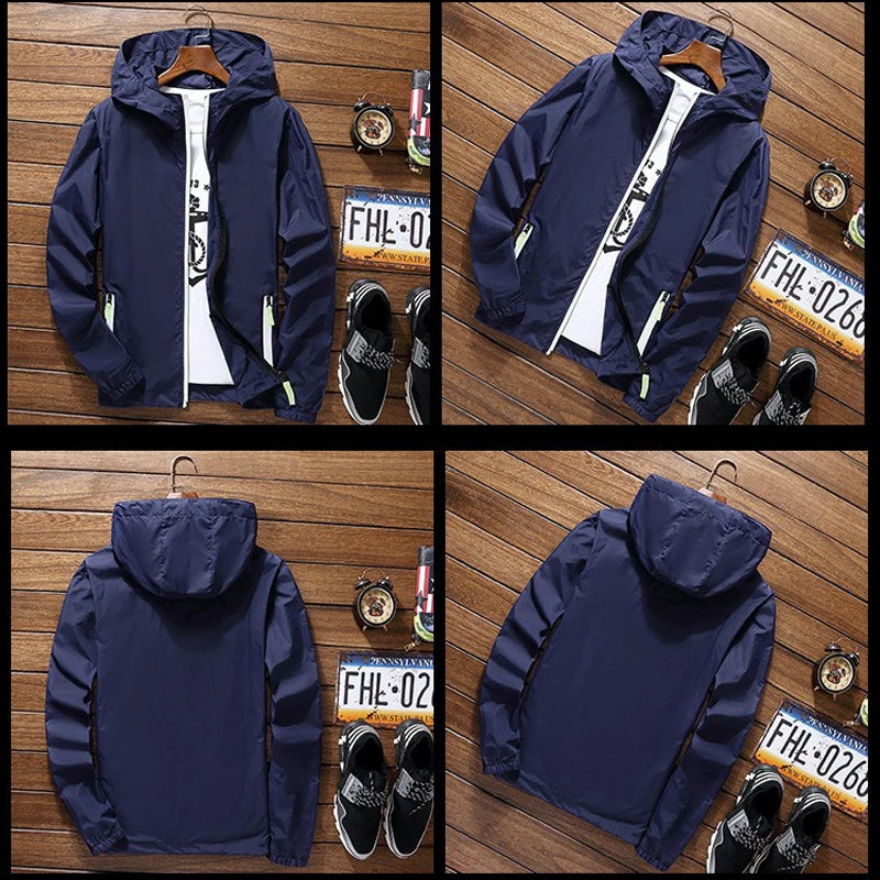 Ripper Spitfire Zombie Wheels Bomber Men Jacket Plus Size Thin Windbreaker Skin Ultra Light Slim Fit Pilot Hooded Coat Cycling