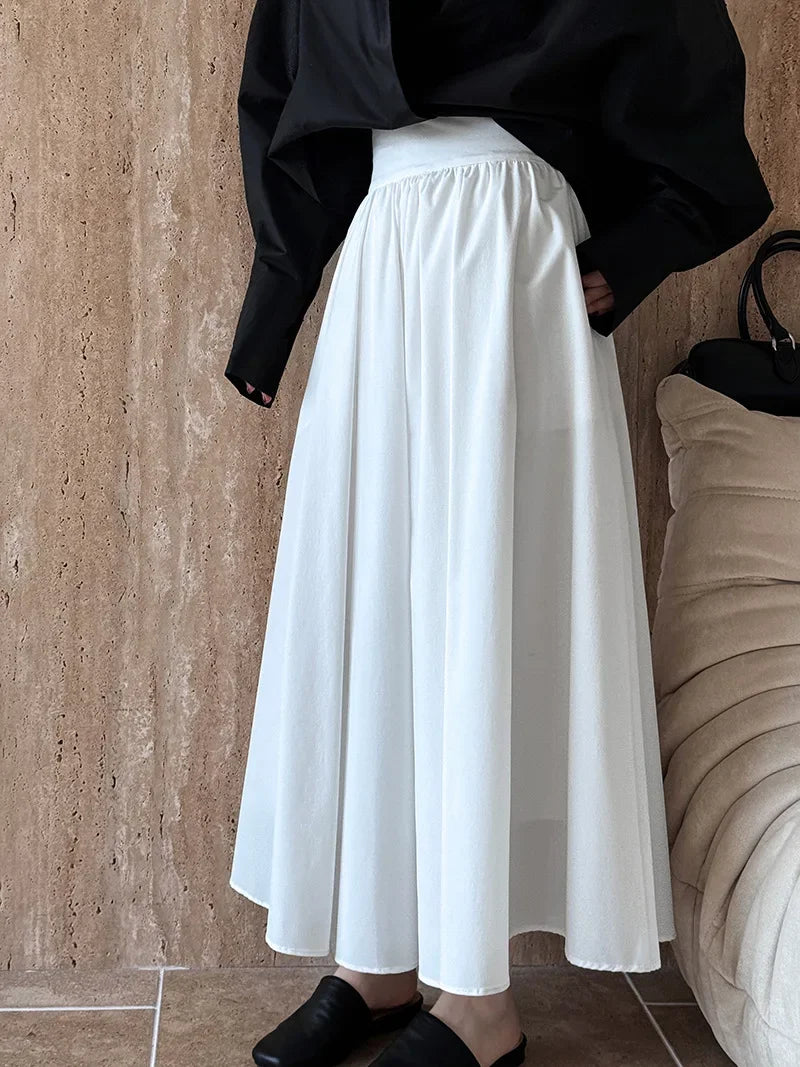 Summer New Casual Pink A-Line Pleated Skirt Women's Fashion Breathable Comfortable Materials