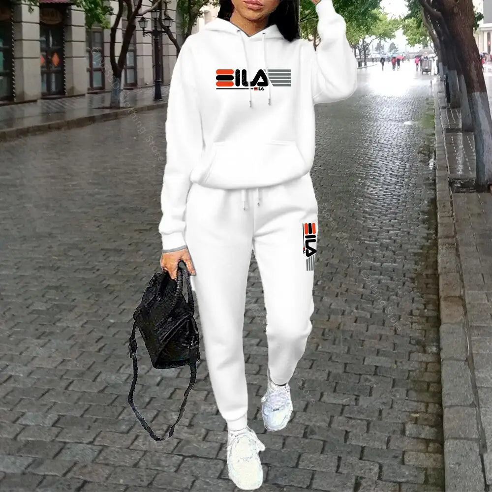 Womens Clothing Autumn Winter Hoodies Pants Fashion High Quality Aesthetic Luxury Brand Designer Streetwear Pants Sets for Women