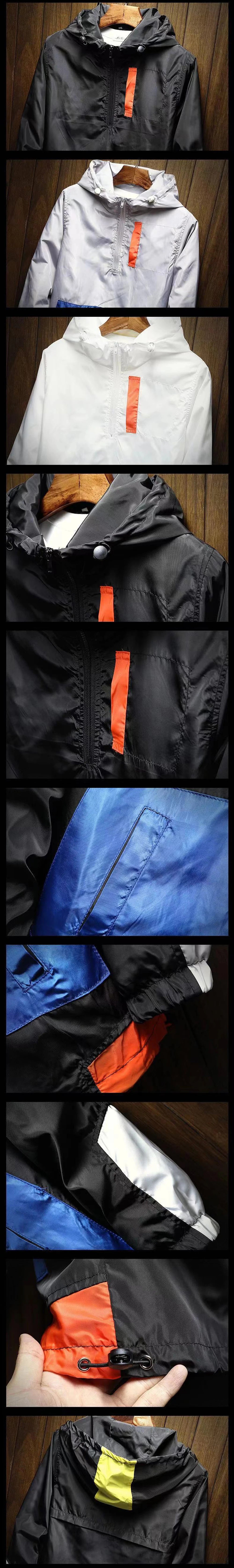 Spring Autumn Men Anorak Jackets Fashion Man Half Zip Streetwear Hip Hop Hooded Coats Men Loose Windbreaker Waterproof Jackets