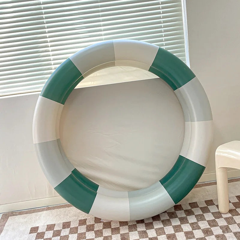 Wanmei Inflatable Swimming Pool Thickened Pvc Ins Danish Vintage Bear Print Ball Pit Home Indoor Outdoor Backyard Water Play