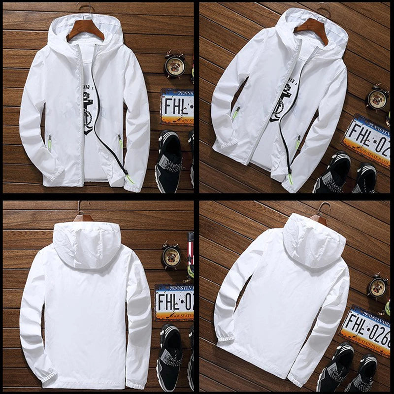 Ripper Spitfire Zombie Wheels Bomber Men Jacket Plus Size Thin Windbreaker Skin Ultra Light Slim Fit Pilot Hooded Coat Cycling