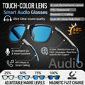 New Bluetooth Audio Smart Glasses AI Translation Auto Color Change Lens Slide Volume Dual Mic Handsfree Call Music Glasses