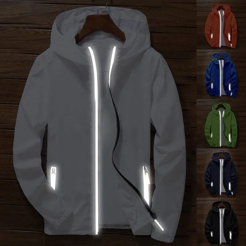 Ripper Spitfire Zombie Wheels Bomber Men Jacket Plus Size Thin Windbreaker Skin Ultra Light Slim Fit Pilot Hooded Coat Cycling