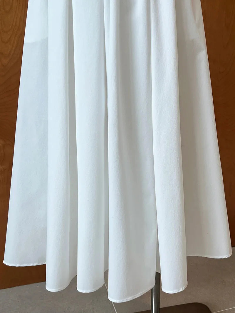 Summer New Casual Pink A-Line Pleated Skirt Women's Fashion Breathable Comfortable Materials