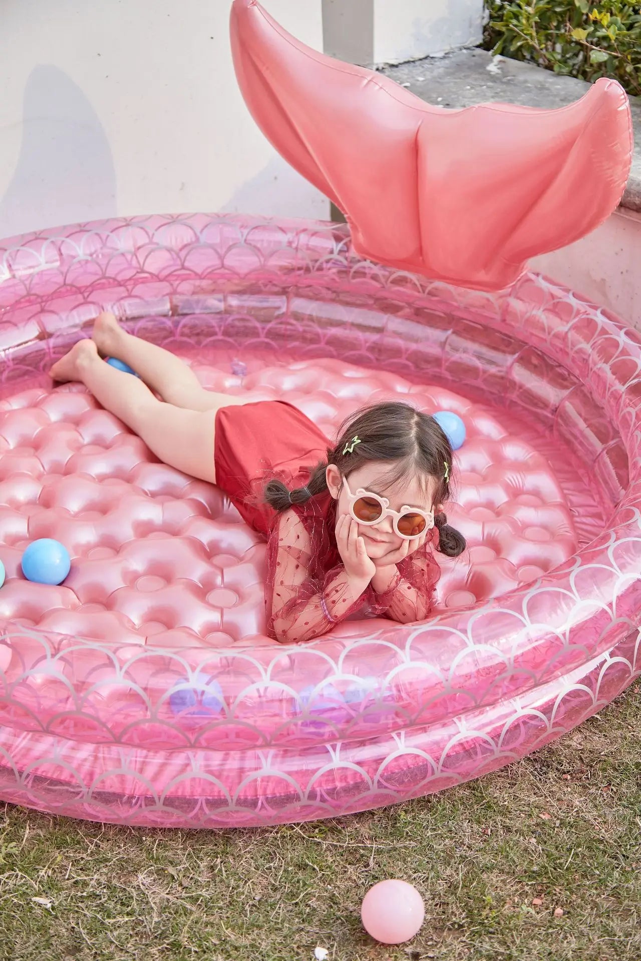 Wanmei Inflatable Swimming Pool Thickened Pvc Ins Danish Vintage Bear Print Ball Pit Home Indoor Outdoor Backyard Water Play