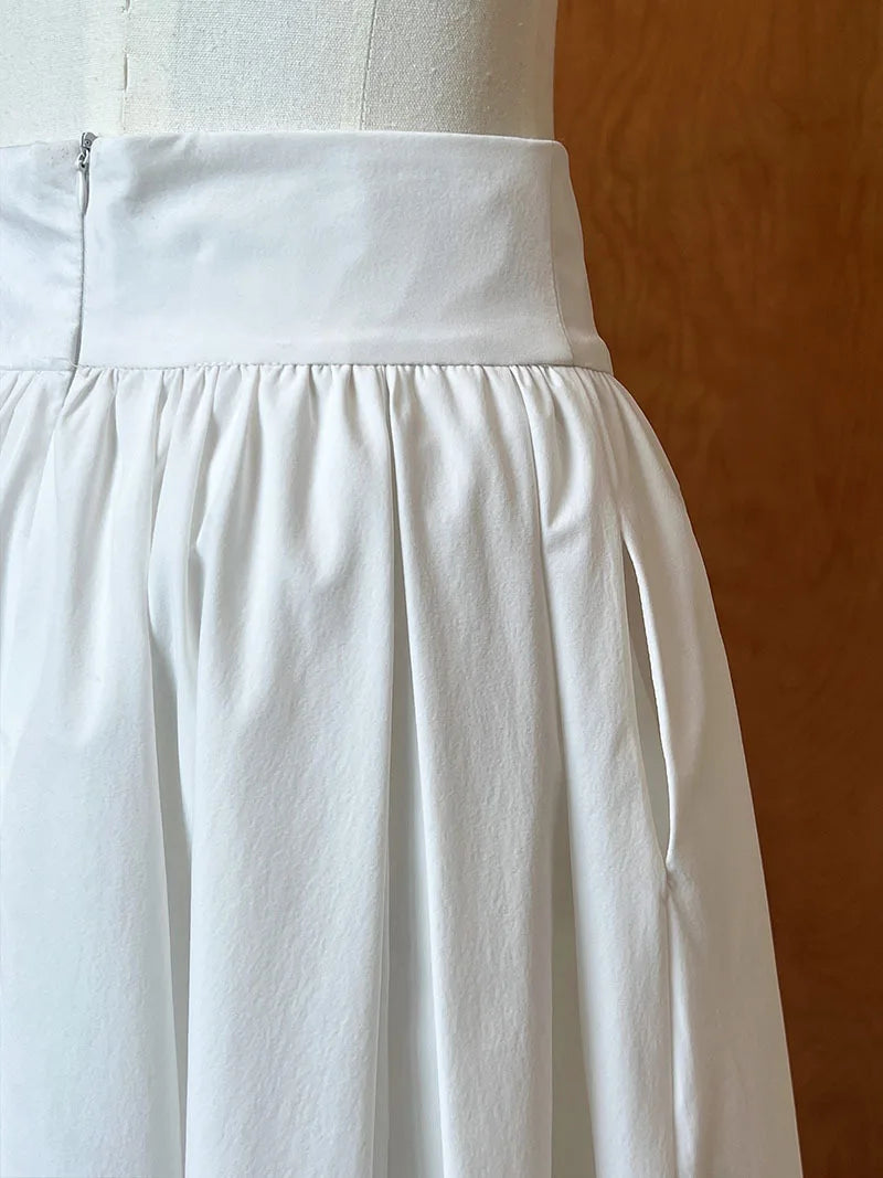 Summer New Casual Pink A-Line Pleated Skirt Women's Fashion Breathable Comfortable Materials