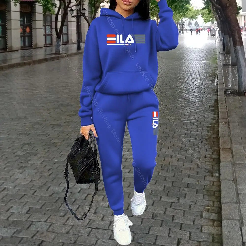 Womens Clothing Autumn Winter Hoodies Pants Fashion High Quality Aesthetic Luxury Brand Designer Streetwear Pants Sets for Women